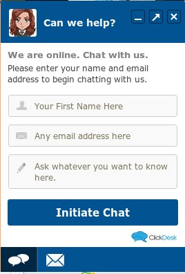 Chat box for asking questions
