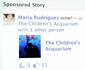 Example of Facebook sponsored story ad endorsement