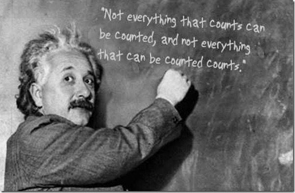 Einstein: "Not Everything That Counts Can be Counted, and Not Everything That Can Be Counted, Counts."