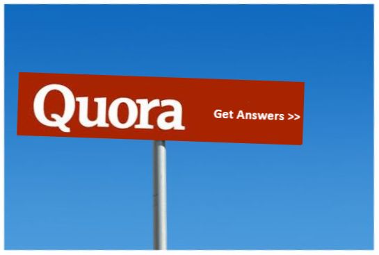 Blue street sign with red Quora logo pointing to Get Answers
